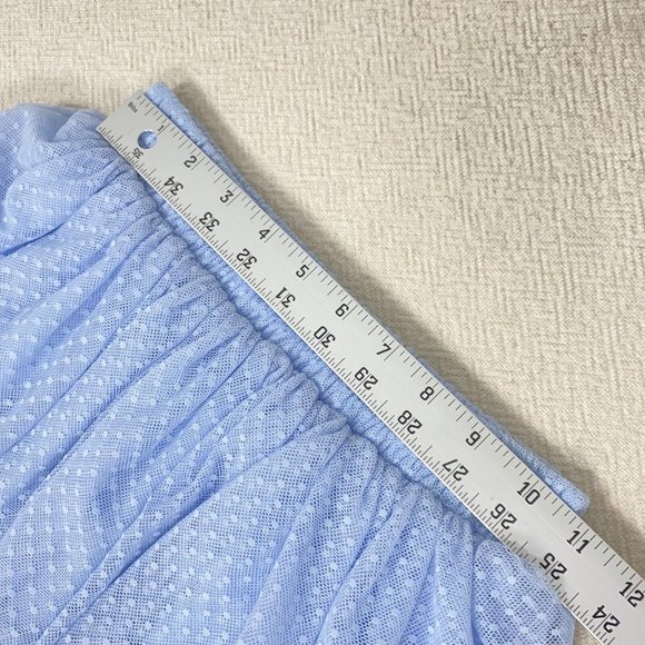 NWT HILL HOUSE HOME Small Pandora Tulle Midi Skirt Baby Blue Elastic Waist $250 - Picture 7 of 12